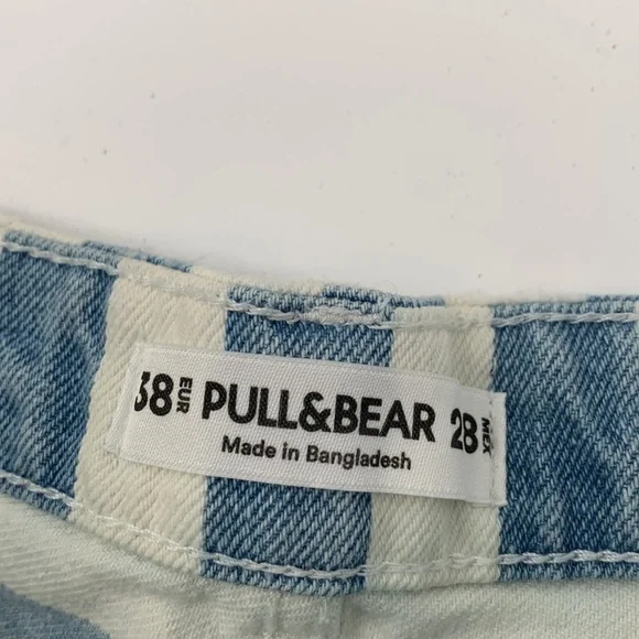 Pull & Bear Denim Shorts size 28 Stripe Jeans - Picture 5 of 6